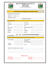 great zimbabwe application form fill