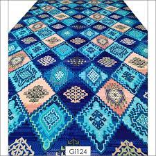 blue printed non woven carpet latest