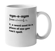 funny synonym coffee tea mug for