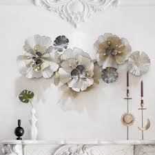 Flower Wall Art Decor Grey