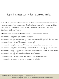 Top 8 Business Controller Resume Samples