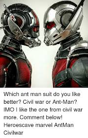 Bandai bandai bandai collectors division series: Which Ant Man Suit Do You Like Better Civil War Or Ant Man Imo I Like The One From Civil War More Comment Below Heroescave Marvel Antman Civilwar Meme On Me Me