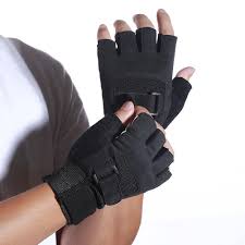 1 pair padded weight lifting gloves gym