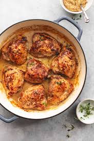 oven baked en thighs with garlic
