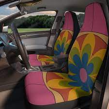 Trippy Hippie Car Seat Covers Pink