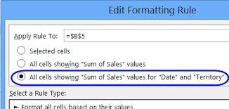 Excel Pivot Table Conditional Format