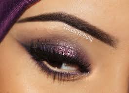 fff purple pink glittery makeup look