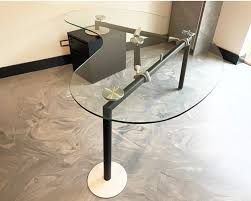 large kidney shaped glass desks
