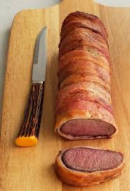 bacon wrapped venison backstrap roast