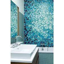 Glass Blue Mosaic Bathroom Wall Tile
