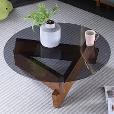 Round Coffee Table In Black Walnut