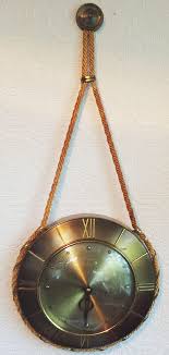 Mid Century Nautical Brass Wall Clock