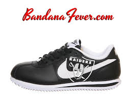 The best shoes memes and images of december 2020. Nike Oakland Raiders Cortez Leather Black White By Bandana Fever Cortez Shoes Custom Nike Shoes Nike Cortez Shoes