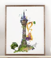 Rapunzel Watercolor Print Art Print