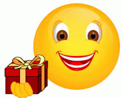 smiling emoji with gift gif gifdb com