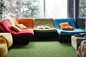 Multicolored Sofa And Bean Bags Stand