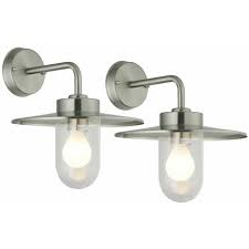 Brushed Stainless Steel Outdoor Wall Lights