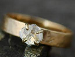 rough diamond enement rings