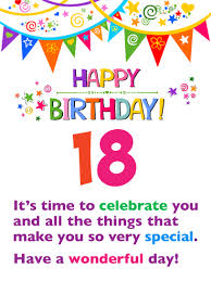 celebrate happy 18th birthday card