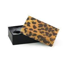 leopard paper cotton filled jewelry box