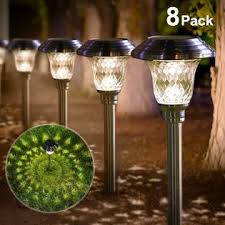 Beau Jardin Doesnotapply Solar Lights Bright Pathway Outdoor Garden Stake Glass Stainless Steel