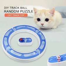 cat exercise wheels fun track toy ball