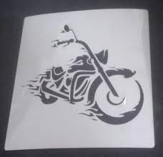 Chopper Motorbike Stencil For Wall