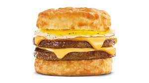 super sausage biscuit with fried egg