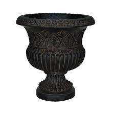cast stone faux iron urn