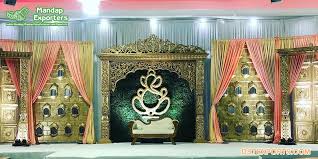Each function can have a different colour story depicted by exotic flowers. Grand South Indian Marriage Stage Decor Mandap Exporters