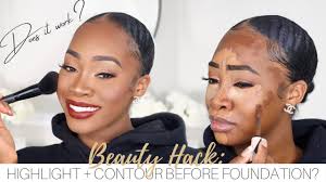 highlight contour before foundation