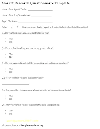 Market Research Survey Template Word Sample Questionnaire Format