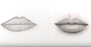 draw realistic lips mouth