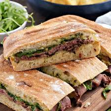 roast beef panini cooking with curls