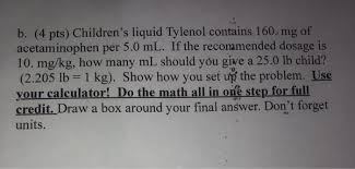 liquid tylenol contains 160 mg