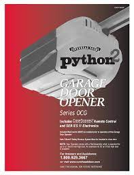 python 2 garage door opener owner s manual