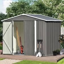 Afoxsos Patio 8ft X6ft Gray Garden Shed