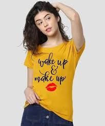 round wakeup and makeup t shirt