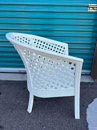 Outdoor Patio Chair White Lattice Resin