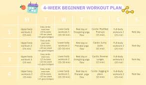 4 week beginner workout plan to stay in