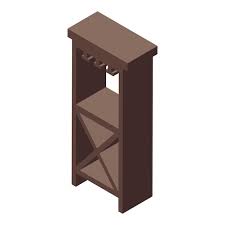 Wine Cabinet Icon Isometric Vector Wood