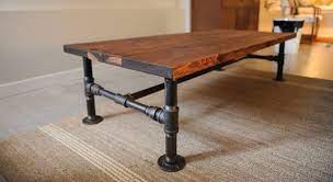 Oak Wood Coffee Table Metal Pipe