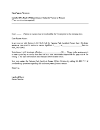 notice to vacate letter from landlord