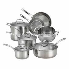 ss cookware set with glass lid with
