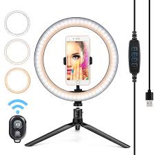 Peroptimist Led Ring Light With Cell Phone Holder For Youtube Video And Streaming Dimmable Desktop Makeup Ring Light For Photography Lighting With 3 Light Modes And 10 Brightness Level Walmart Com Walmart Com