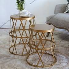 Nei Gold Iron Side Tables Set Of 2 For