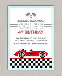 Vintage Race Car Birthday Invitation Car Birthday Party Race Car