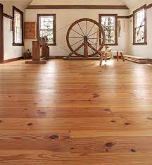 heart pine wide plank wood flooring at