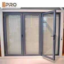 grey aluminum folding doors