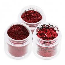 red glitter pots